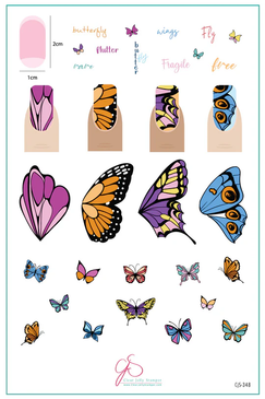 Wing It - Butterfly nail art plate by Clear Jelly Stamper, available at www.lanternandwren.com.