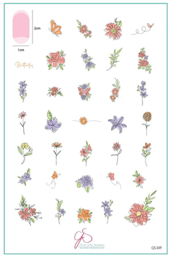 Whispering Petals nail art plate by Clear Jelly Stamper, available at www.lanternandwren.com.