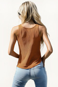 V Neck Tank Tops Sleeveless Ribbed Button Casual Henley Shirts
