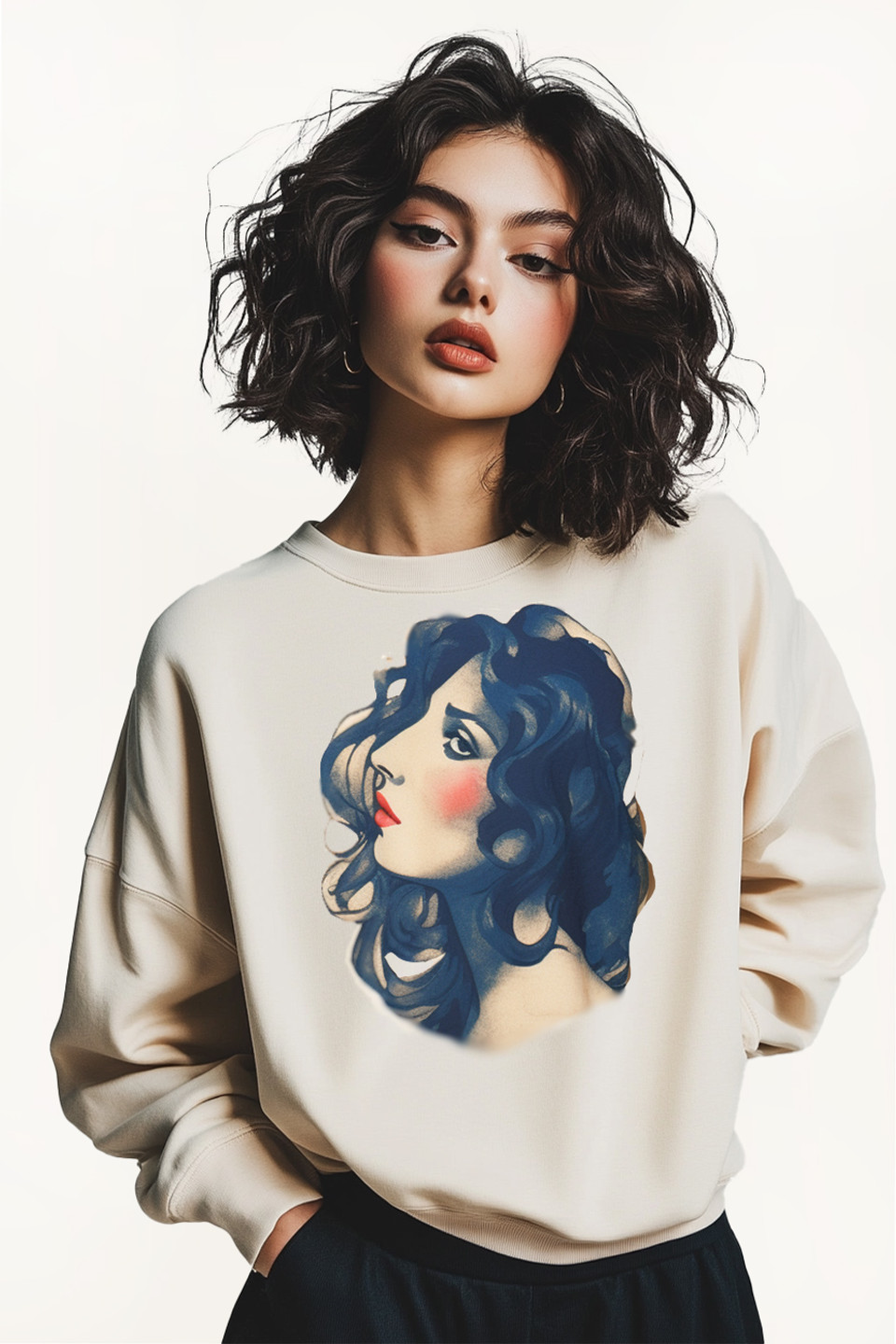 Women's taytay Sweatshirt Casual short Sleeved Round Neck