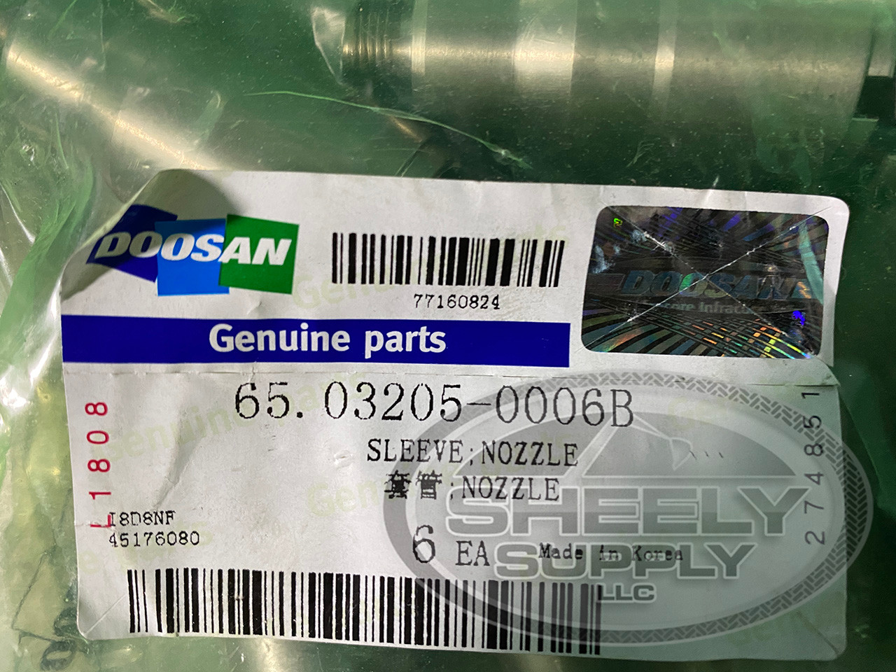 Doosan DL06P Injector Nozzle Cup Kit P/N 65.03205-0006B