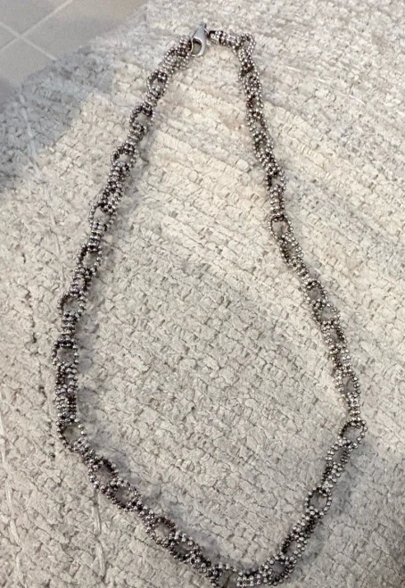 Sterling Silver CI 925 Italy ?? 21.458 Grams 17.5” Necklace