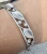 White Gold-Filled Leaf Design & Clear Crystals Vintage Cuff Bracelet by Krementz