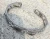 White Gold-Filled Leaf Design & Clear Crystals Vintage Cuff Bracelet by Krementz