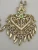 Ornate Vintage Open Heart Dangle Fringe Pierced Earrings Gold Tone
