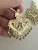 Ornate Vintage Open Heart Dangle Fringe Pierced Earrings Gold Tone