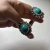 Women's Vintage Boho Silver Tone Faux Turquoise Cuff Hinge Bracelet