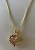 Vtg 925 Sterling Silver Gold Plated Ruby Red CZ Heart Necklace