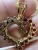 Vtg 925 Sterling Silver Gold Plated Ruby Red CZ Heart Necklace