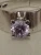 925 Mexican Sterling Silver Ring with a Purple Gemstone Set in Four-Prongs Size 8
