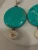 925 Sterling Silver Dangle Earrings Circular, Turquoise-colored Stones