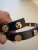 Tory Burch Flower Deco Logo Stud Leather Bracelet Dark Navy