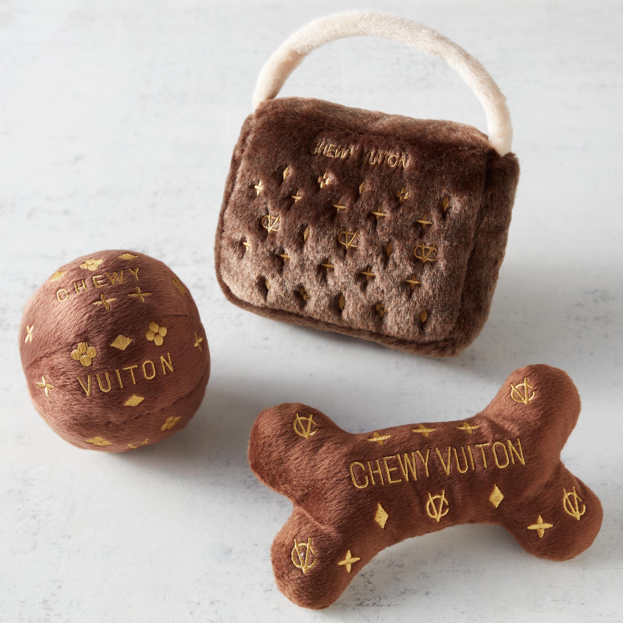 Discount in Large Brown Chewy Vuiton Toy - Toys - Designer