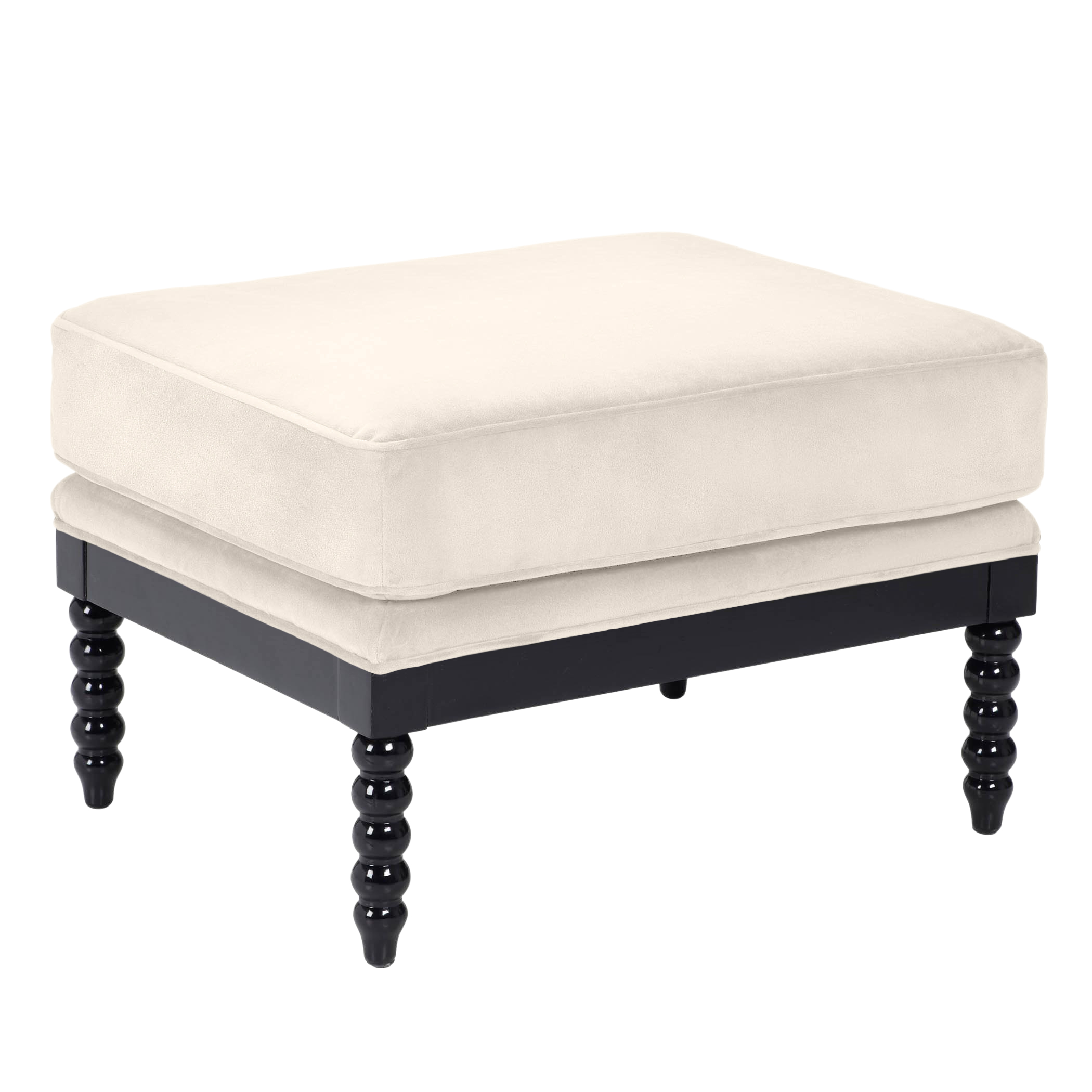 Spindle Ottoman - High Gloss Black