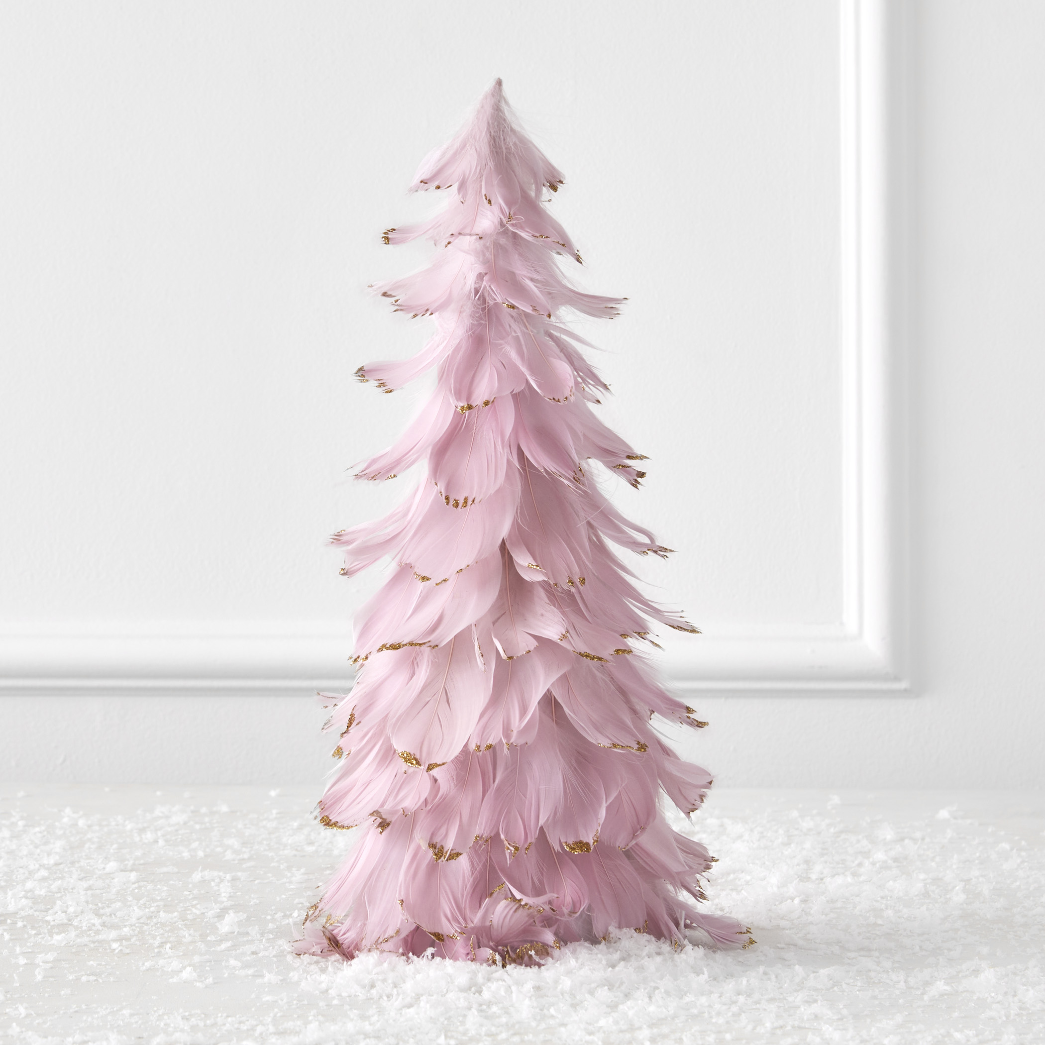 Small Pink Christmas Tree for Tabletop  Rose Gold Pink Feather Tree –  Zucker Feather Products, Inc.