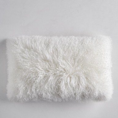 Mongolian Lumbar Pillow - White