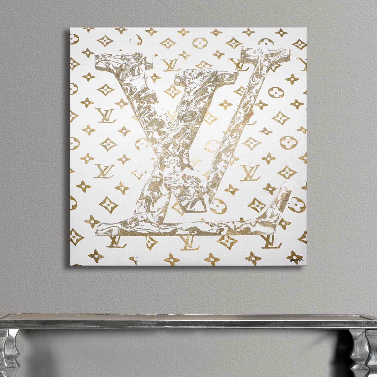 Framed Canvas Art - LV Store Pop by 5by5collective ( Fashion > Fashion Brands > Louis Vuitton art) - 26x26 in