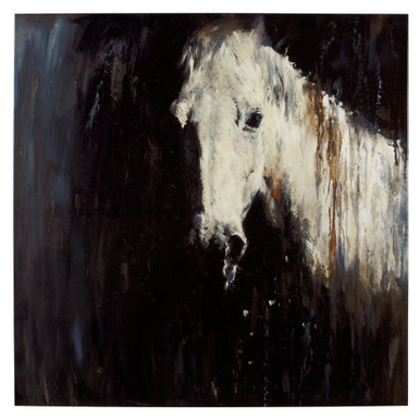 abstract horse painting black and white