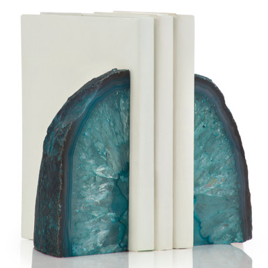 natural agate bookends