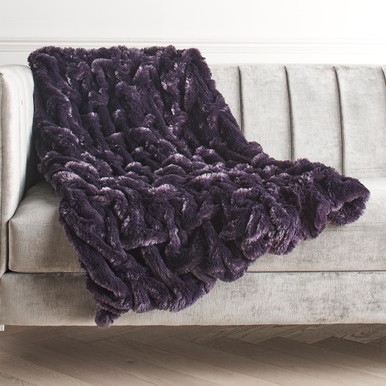 Oslo Aubergine Throw Blanket Z Gallerie