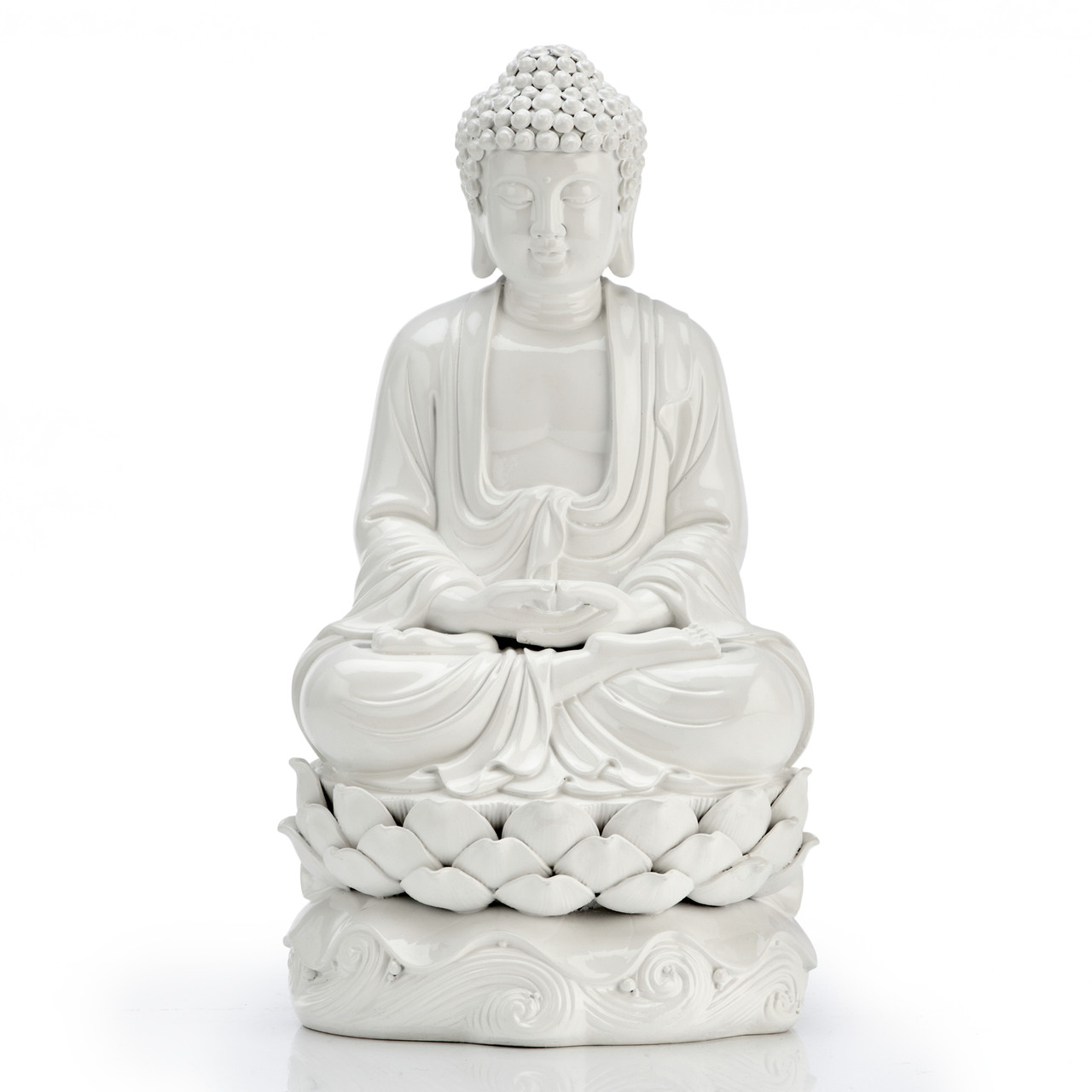 Buddha Statue White Stone Meditation Photo Art Print Picture F12X217