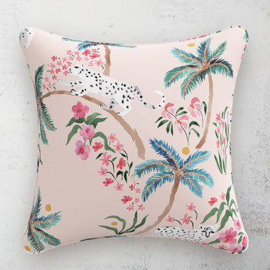 Palm Leopard Pillow 20" - Blush
