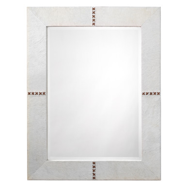 Rectangle Cross Stitch Mirror - White