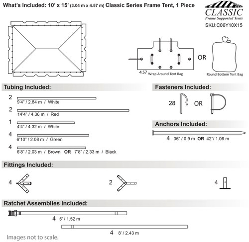 Copy of 10' x 15' Classic Series Frame Tent, 1 Piece Tent Top, Complete 1