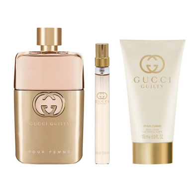 Gucci Guilty Gift Set 90ml EDP  + 50ml Body Lotion +10ml EDP Travel Spray