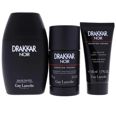 Guy Laroche Drakkar Noir Gift Set 100ml EDP + 50ml Shower Gel + 75g Deodorant Stick - Feel Gorgeous