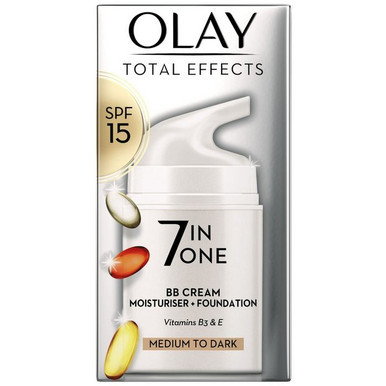 Olay Total Effects 7 in One BB Cream Moisturiser + Foundation Medium To Dark SPF15 50ml