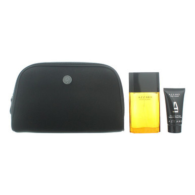 Azzaro Pour Homme Gift Set 100ml EDT + 50ml Hair And Body Shampoo + Bag
