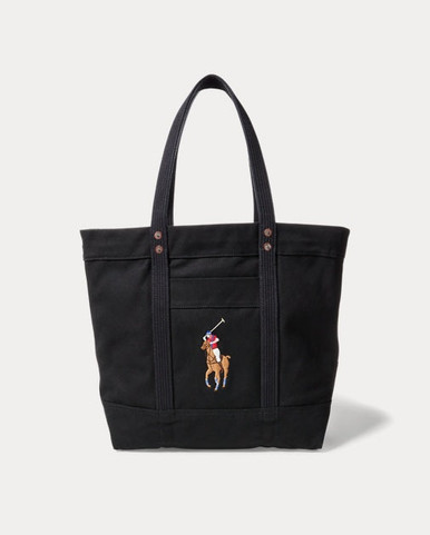 Ralph Lauren Polo Navy Blue Womens Big Pony Tote Bag