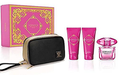 Versace Bright Crystal Absolu Spray Gift Set 90ml EDP + 100ml Body Lotion + 100ml Shower Gel + Pouch