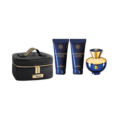 Versace Dylan Blue Femme Gift Set 100ml EDP + Body Lotion 100ml + Shower Gel 100ml + Pouch