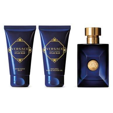 Versace Dylan Blue Pour Homme Gift Set 50ml EDT + Bath & Shower Gel 50ml + Aftershave Balm 50ml