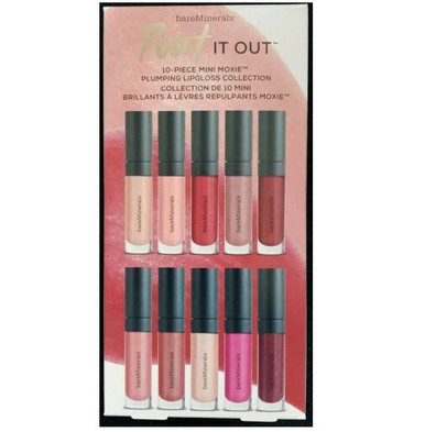 bareMinerals Pout It Out 10-Piece Mini Moxie Plumping Lip Gloss Collection 2.25ml x 10