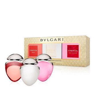 Bvlgari Omnia Jewel Charms Gift Set Crystalline 15ml EDT + 15ml Coral + 15ml Pink Sapphire 15ml
