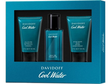 Davidoff Cool Water Gift Set 40ml EDT + 50ml Shower Gel + 50ml Aftershave Balm