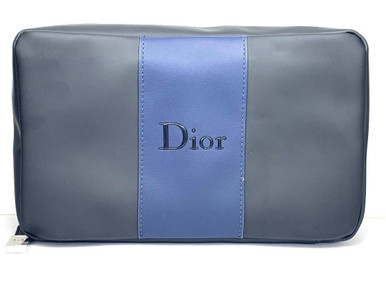 Dior Black & Blue Mens Toiletry Travel Overnight Wash Shaving Bag