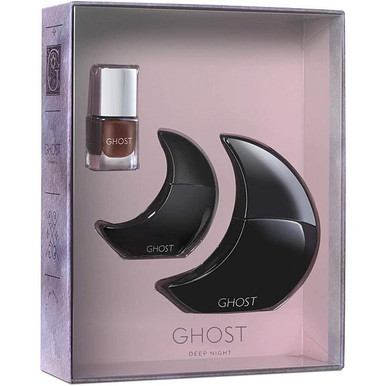 Ghost Deep Night Gift Set 30ml EDT Spray + 10ml Eau de Toilette Splash + 5ml Deep Plum Nail Polish