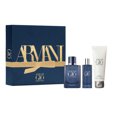Giorgio Armani Acqua Di Gio Profondo Gift Set 40ml EDP + 75ml All Over Body Shampoo + 15ml EDP