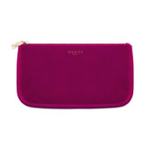 Gucci Burgundy Velvet Makeup Cosmetic Bag Travel Pouch