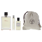 Hermes Terre D'hermes Gift Set 100ml EDT + 10ml EDT + 40ml Hair & Body Shower Gel + Pouch - Feel Gorgeous