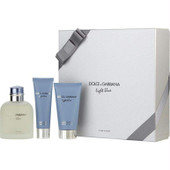 Dolce & Gabbana Light Blue Pour Homme Gift Set 125ml EDT + 75ml After Shave Balm + 50ml Shower Gel
