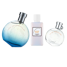Hermes Eau Des Merveilles Bleue Gift Set 100ml EDT + 7.5ml Mini + 40ml Shower Gel + 40ml Body milk - Feel Gorgeous