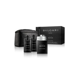 Bvlgari Man Black Cologne Gift Set: 100ml EDT + 75ml  Aftershave Balm + 75ml Shower Gel + Pouch