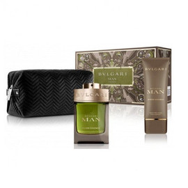 Bvlgari Man Wood Essence Gift Set 100ml EDP +100ml Aftershave Balm + Pouch