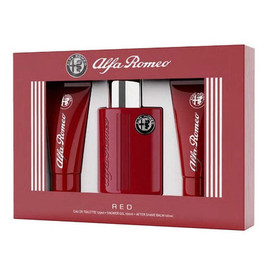 Alfa Romeo Red Gift Set 125ml EDT + 100ml Shower Gel + 100ml Aftershave Balm - Feel Gorgeous