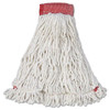 Web Foot Wet Mop Head, Shrinkless, Cotton/synthetic, White, Large, 6/carton